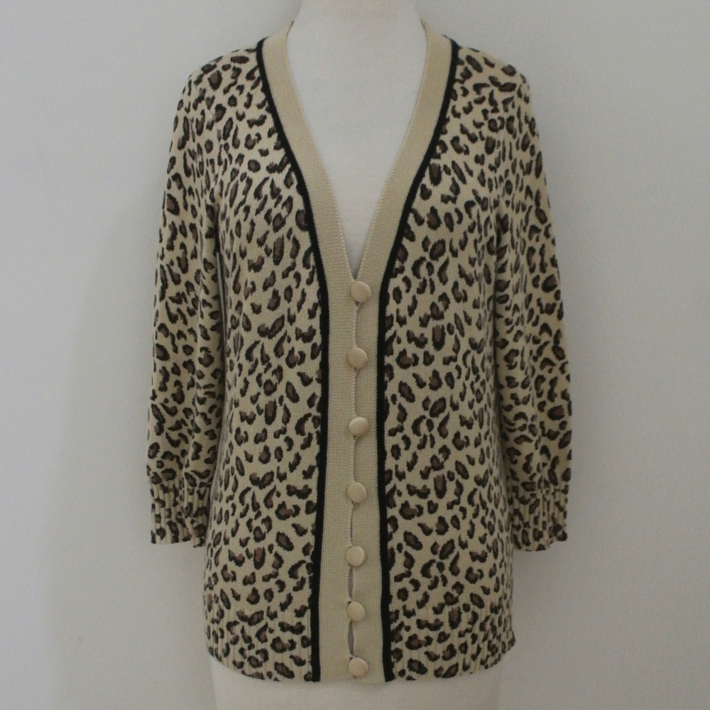 BRYAN BRADLEY Animal print cardigan sweater